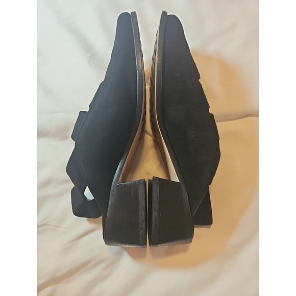 Stuart Weitzman Spando Black Nubuck Suede Slingback Wedges 7.5 AA - Picture 6 of 7